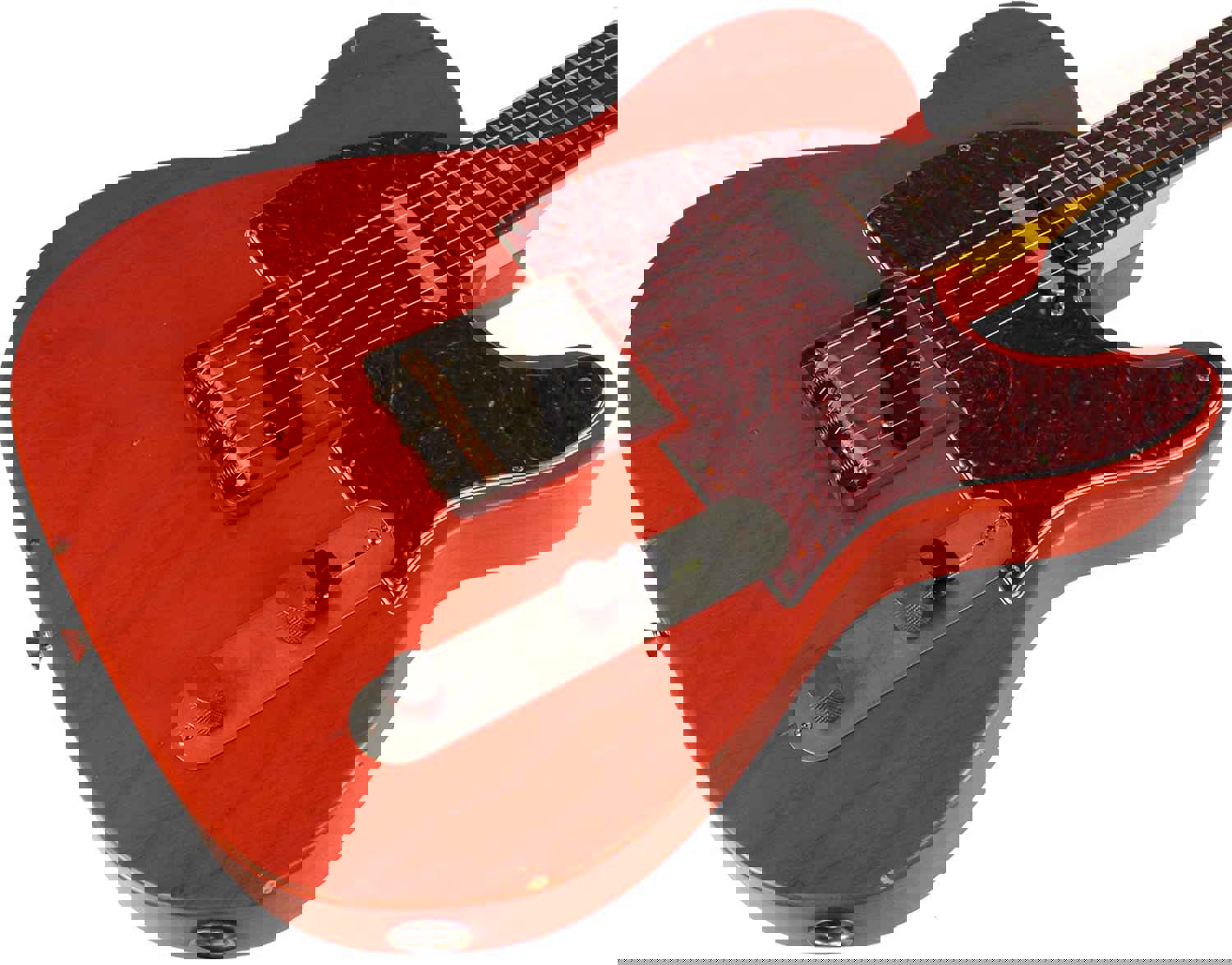 Nash T-63 Guitar, Gretsch Orange, Tortoise Shell, Light Aging