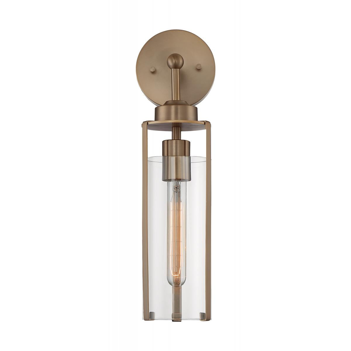 60-7151 MARINA 1 LIGHT WALL SCONCE - Clear Glass with Burnished Brass Finish