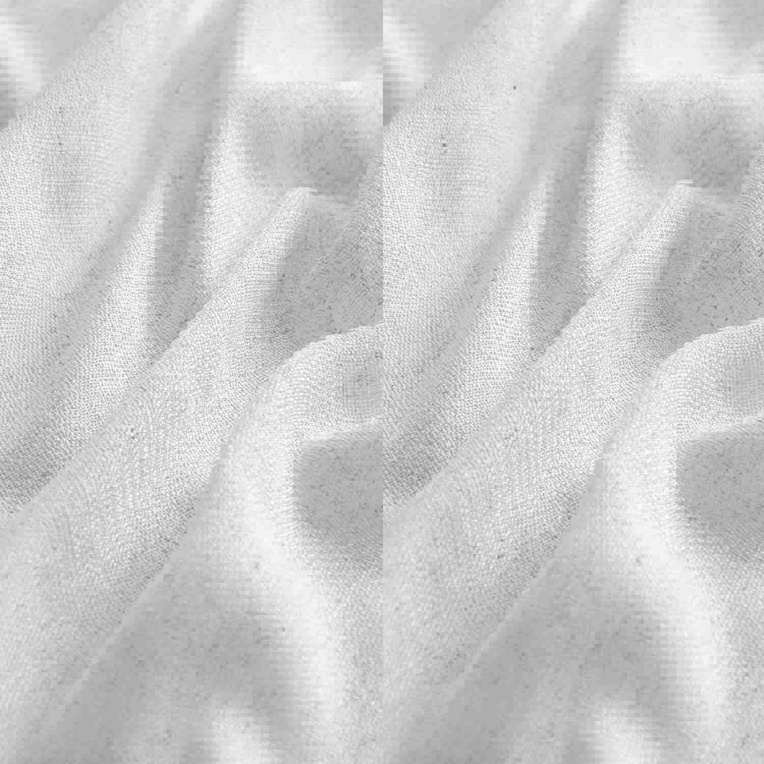 MIULEE White Linen Curtains 84 Inch Length for Bedroom Living Room