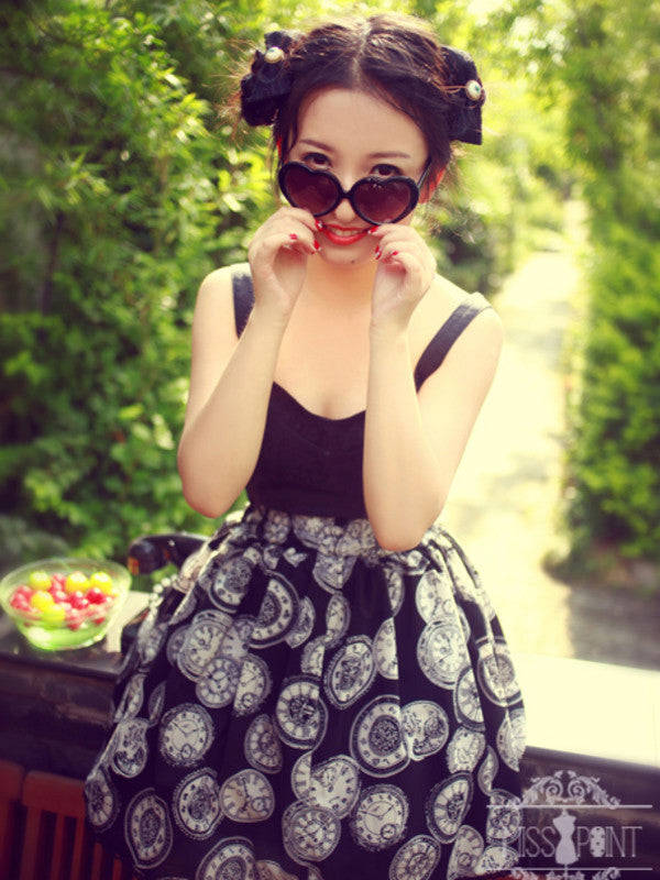 Timeless Pocket Watch Pattern Tutu Skirt - Handmade Custom Design