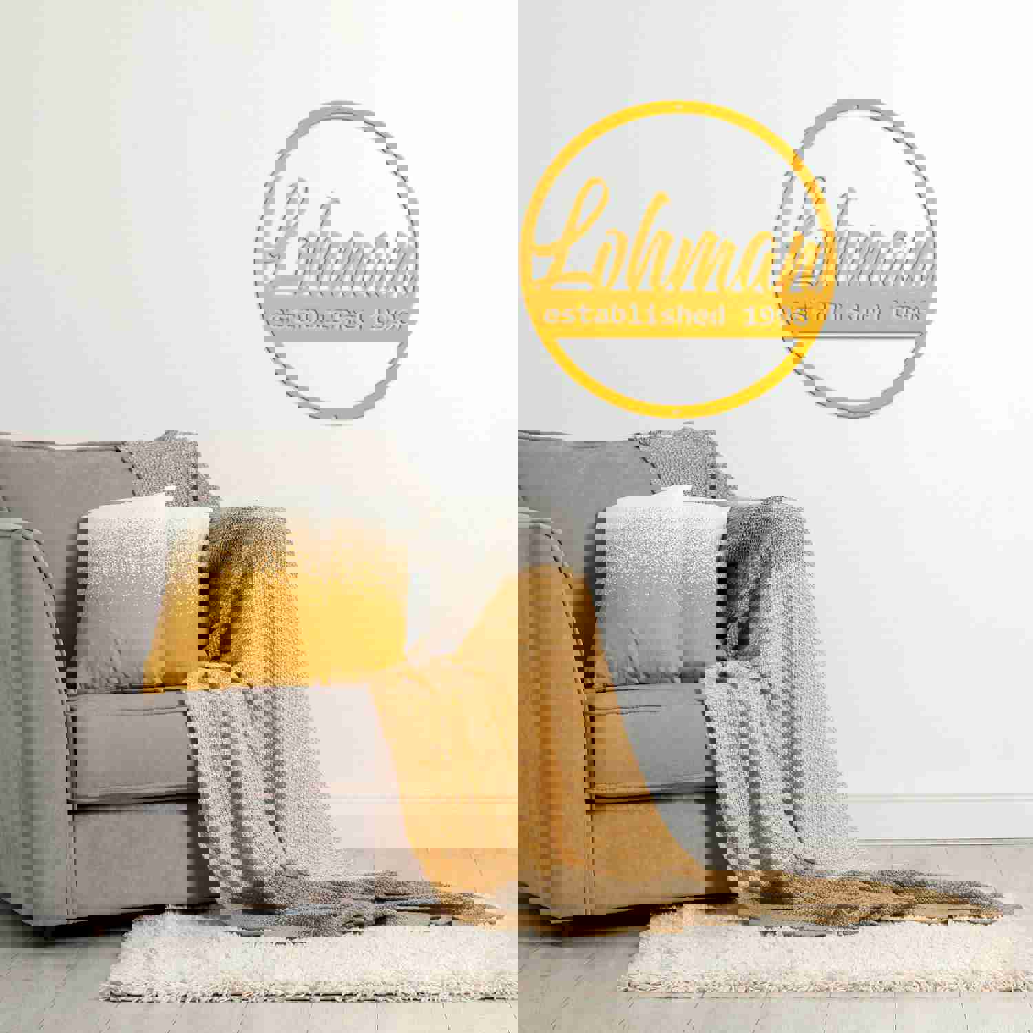 Personalized Family Name Monogram Sign - Custom Wall Decor for Home