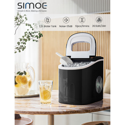 Mini Portable Compact Electric Ice Maker Machine - Black