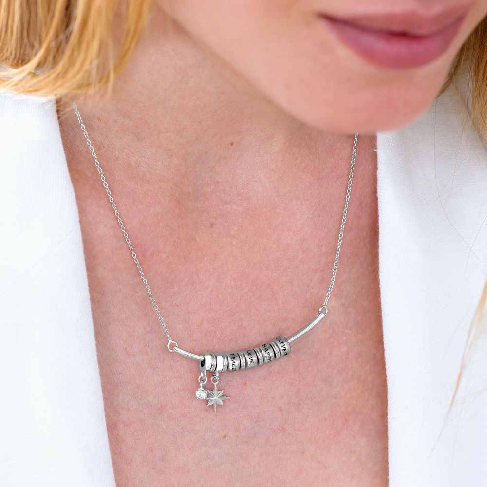 Custom Text Polaris Bar Necklace - Personalized Silver Name Necklace Jewelry for Mother's Day Gift