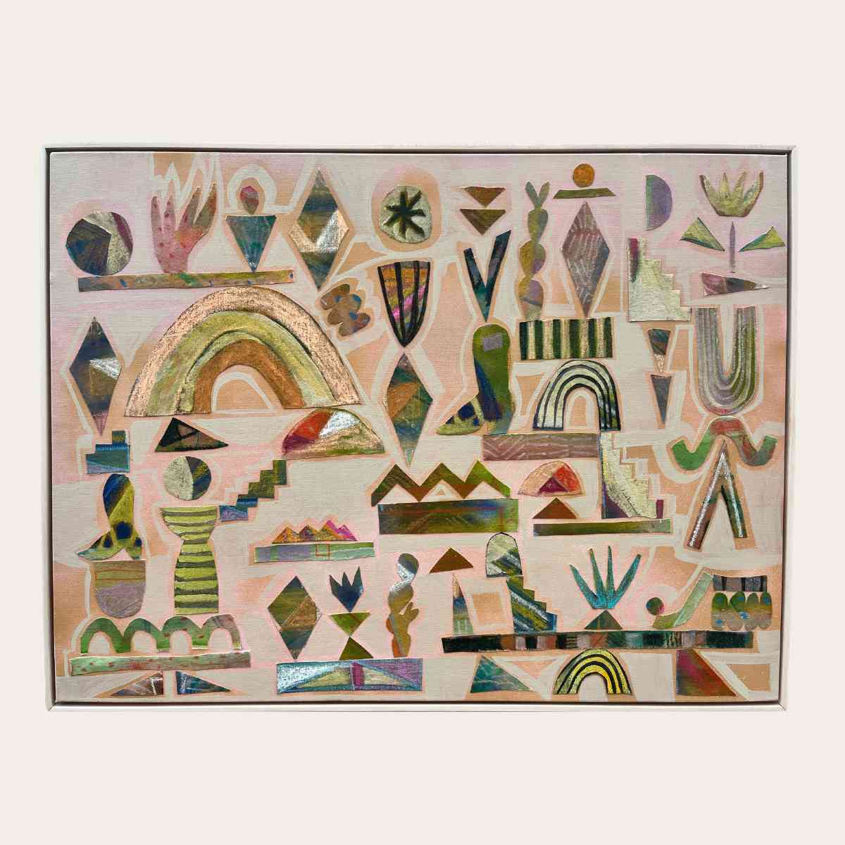 Cowboy Boots and Western Shapes Collage Original Artwork - FRAMED, 30x40