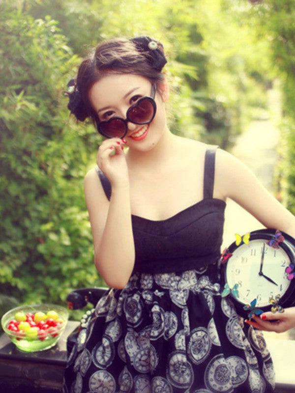 Timeless Pocket Watch Pattern Tutu Skirt - Handmade Custom Design