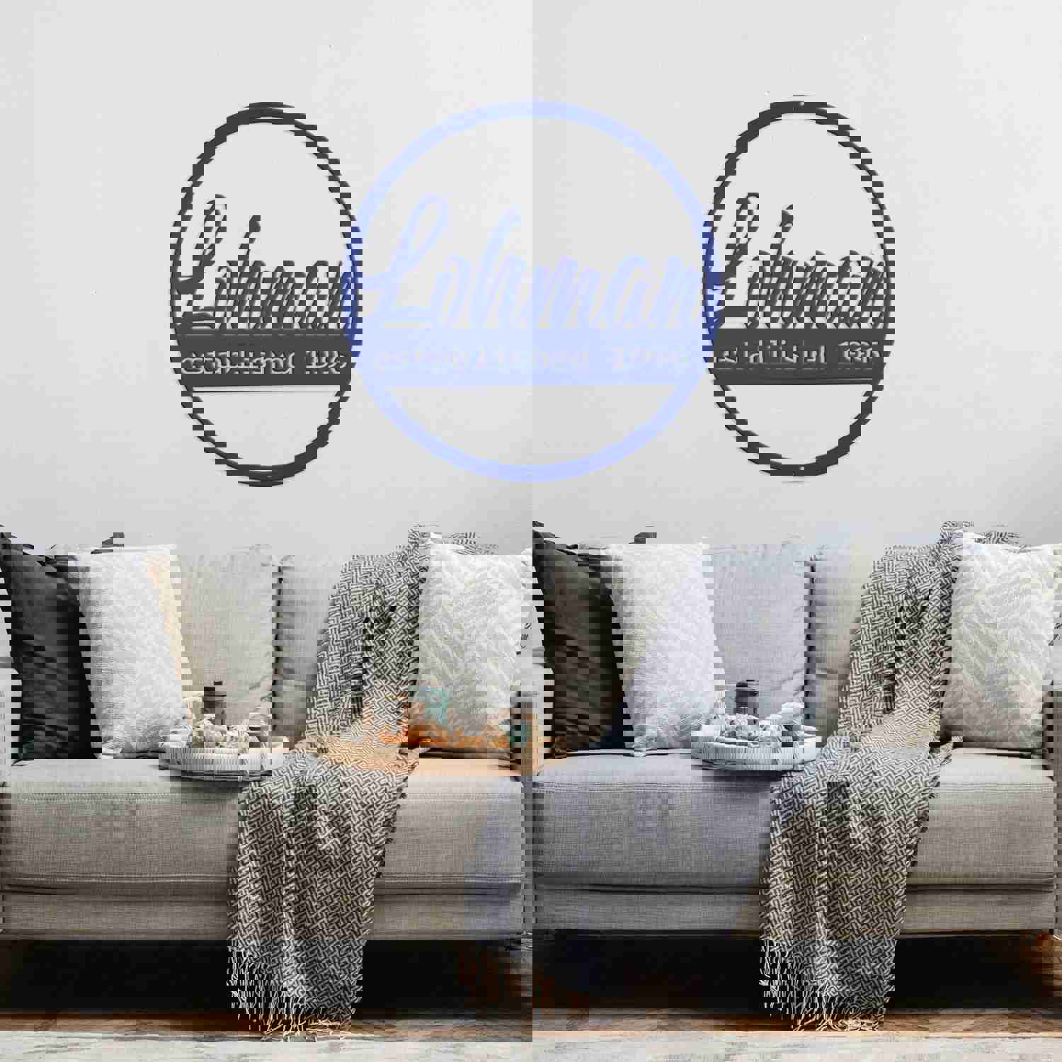 Personalized Family Name Monogram Sign - Custom Wall Decor for Home