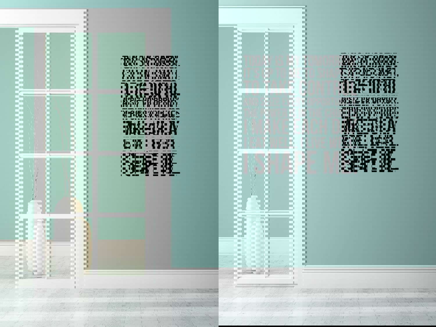 Today Is My Tomorrow Fitness Decal - Inspirational Vinyl Wall Sticker for Gym Motivation