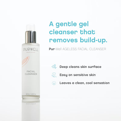 Pur-Well Living Ageless Skincare System (Facial Cleanser, Eye Cream, Moisturizer)