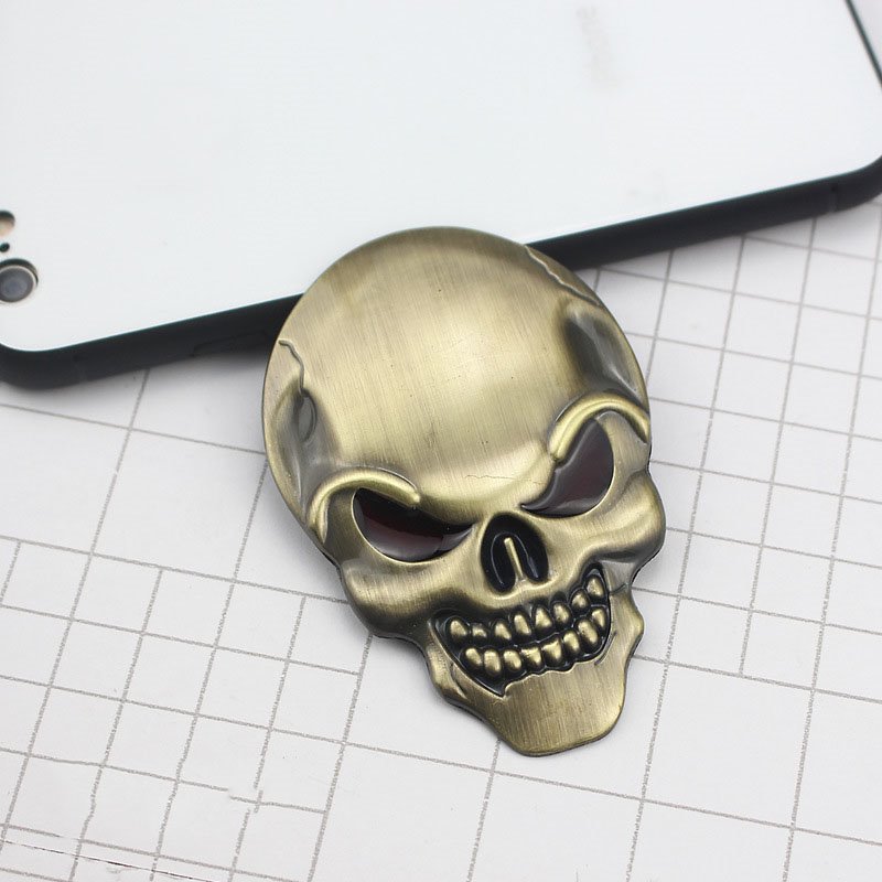 Automobile Metal Skull Sticker - Car Decorative Label