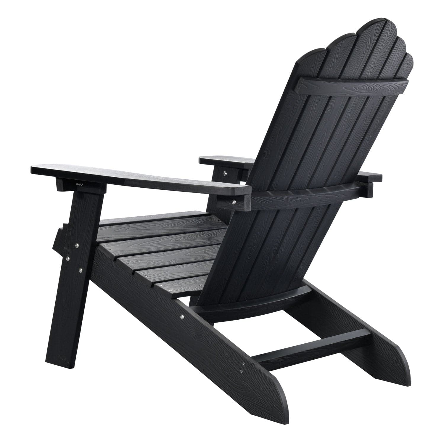 Ovios 3-Piece Outdoor Adirondack Chair Set with Dark Grey Fire Pit