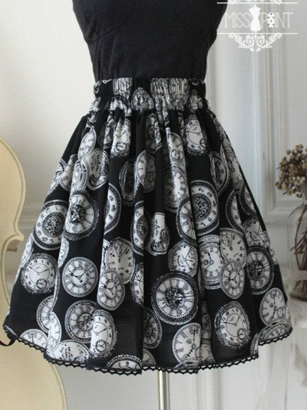 Timeless Pocket Watch Pattern Tutu Skirt - Handmade Custom Design