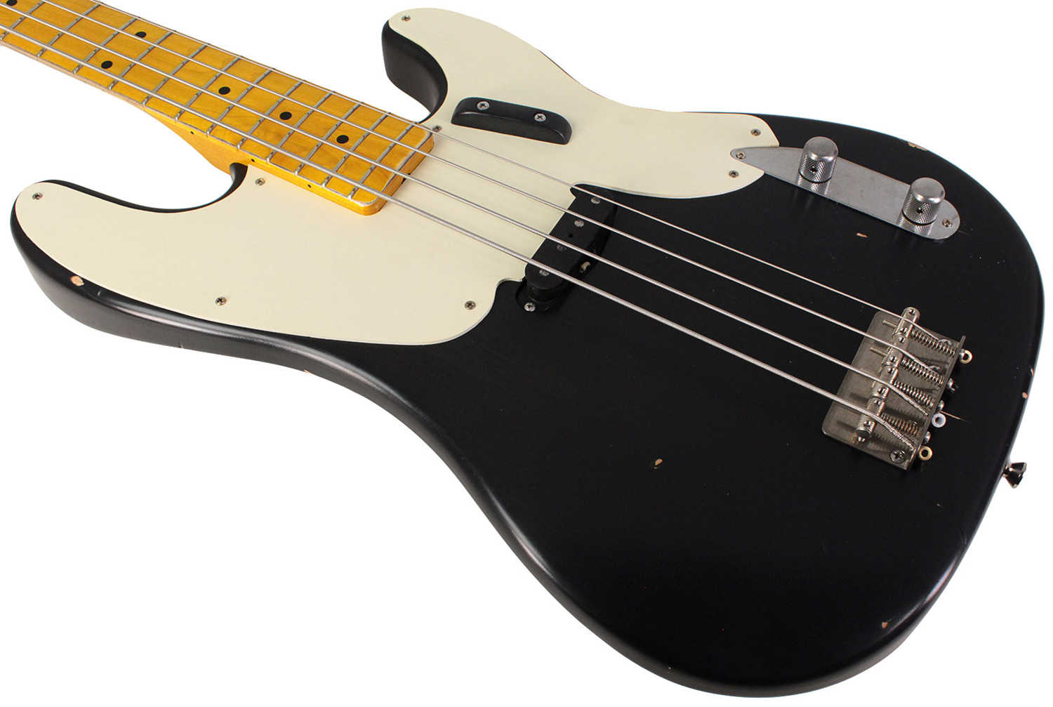 Nash PB-55 Bass Guitar - Alder Body, Black Finish, Light Aging