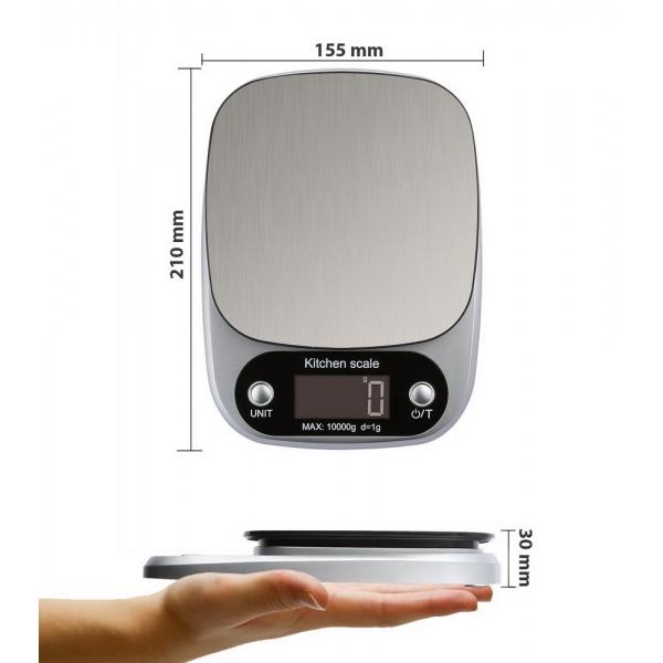 Accurate Digital Kitchen Scale with LCD Display - 10kg/1g Precision for Baking & Cooking