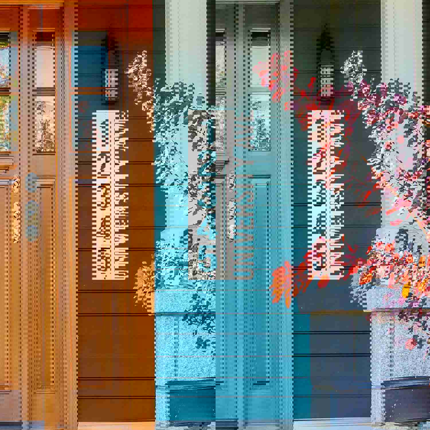 Personalized Vertical Address Metal Sign - Modern House Numbers, Perfect Housewarming & Wedding Gift