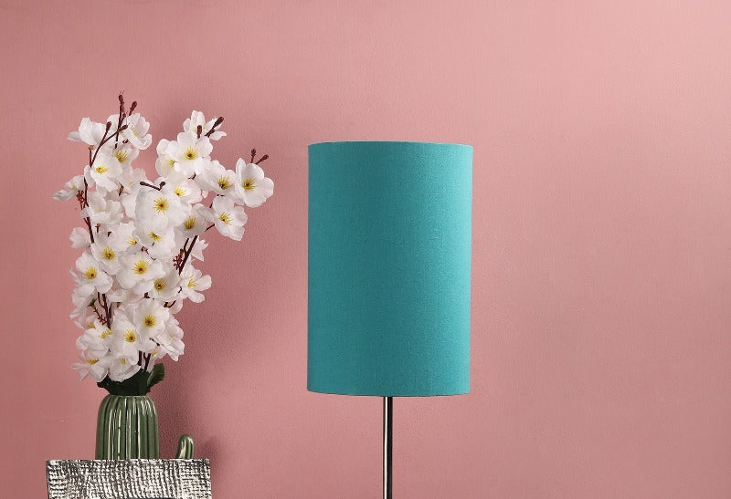 BTR CRAFTS Teal Cylinder Lamp Shade, Cotton Fabric, 6 Inches