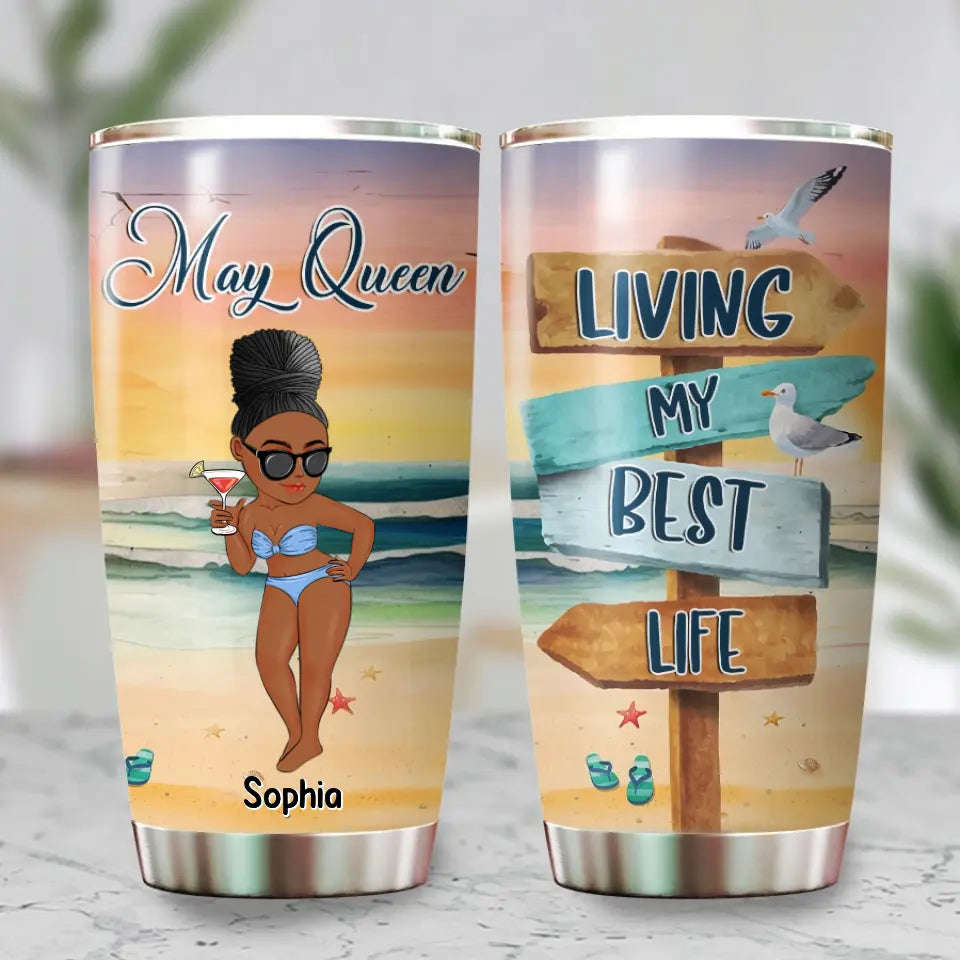 Personalized 20oz Stainless Steel Tumbler - May Birthday Gift for Her