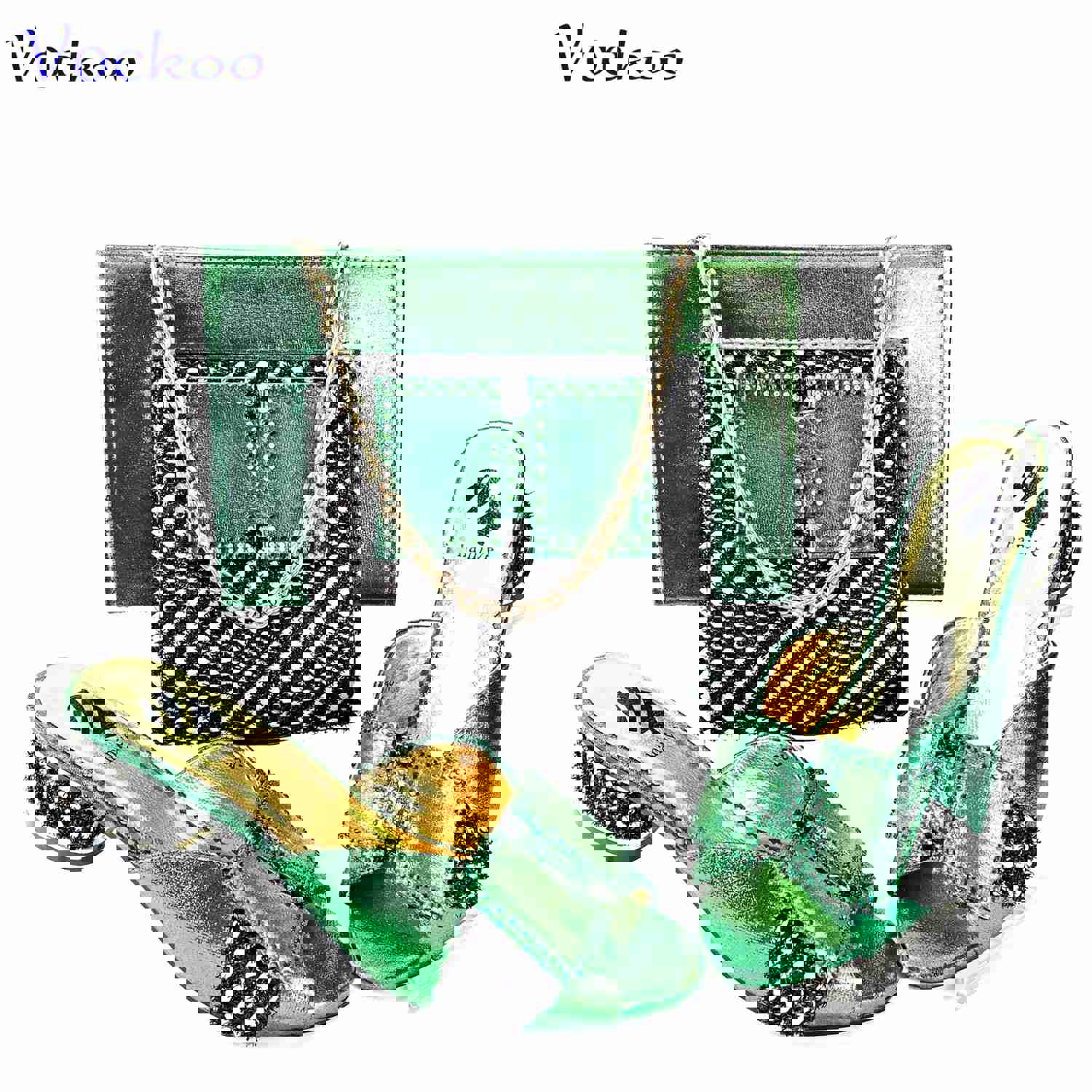 Sweet Style Italian Design Red High Heel Slippers for Women with Matching Bag