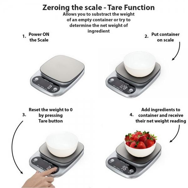 Accurate Digital Kitchen Scale with LCD Display - 10kg/1g Precision for Baking & Cooking