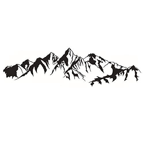 DNVEN 41 inches x 11 inches Mountain Hill Silhouette Wall Decal Sticker for Living Room & Bedroom