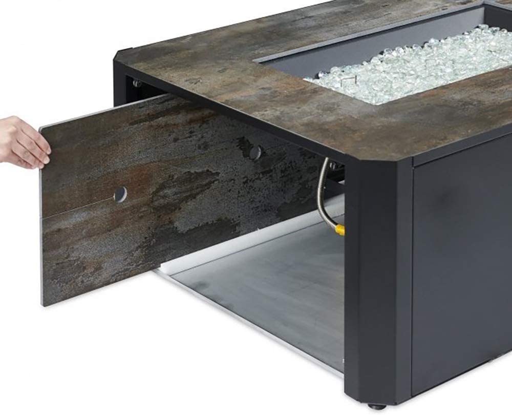 Outdoor GreatRoom KINNEY Rectangular Outdoor Gas Fire Pit Table KN-1224