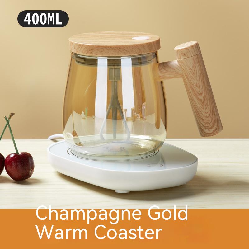 400ML Self Stirring Coffee Mug - Electric Mixing Glass Coffee Cup for Fast and Automatic Mixing