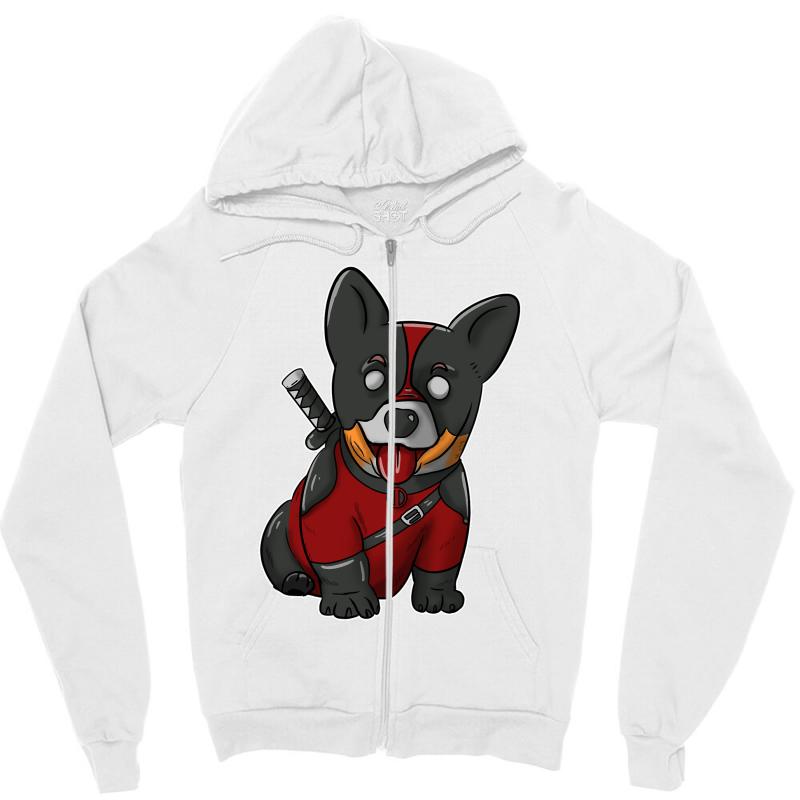 corgipool Zipper Hoodie - Unisex Soft Poly-Cotton Blend