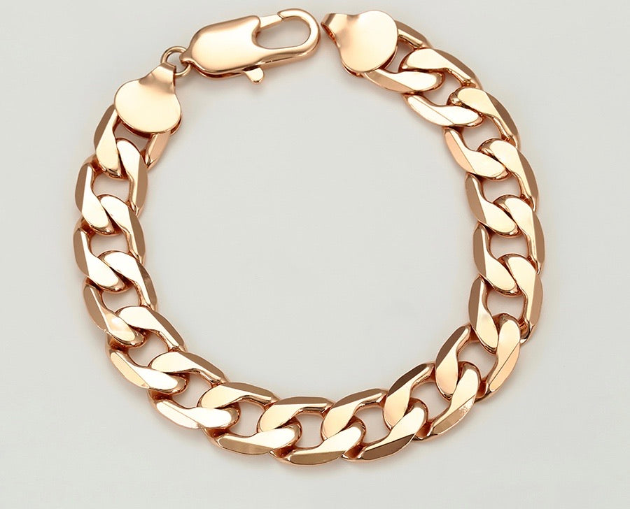 Trendy Rose Gold Plated Chain Bracelet for Women
