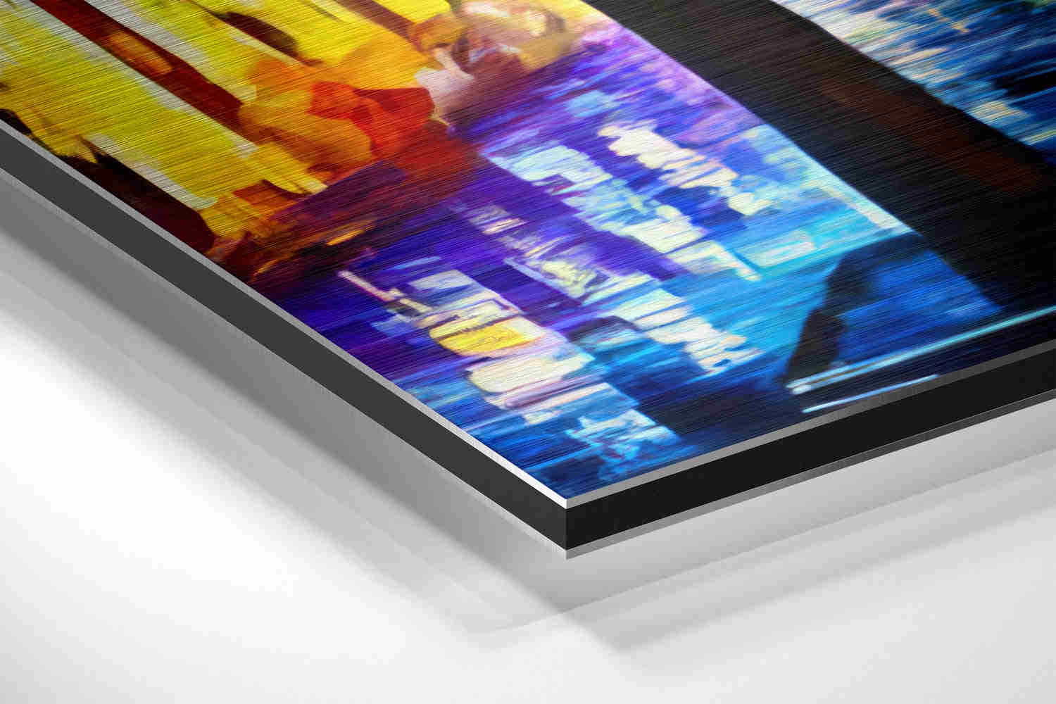 Lighted Street Brushed Aluminium Dibond Wall Art