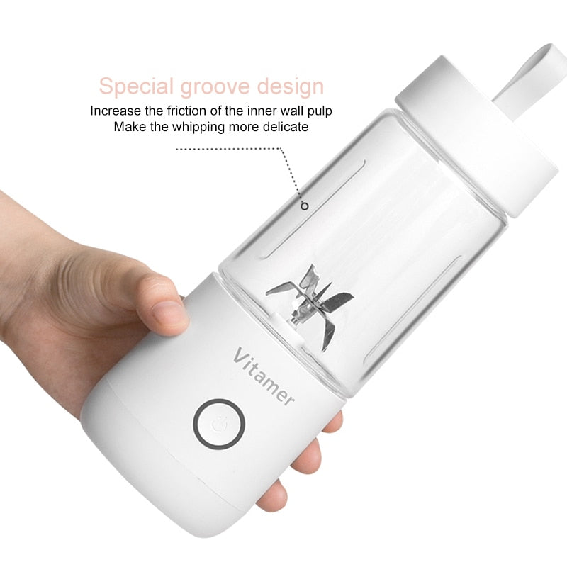 350ml Portable USB Rechargeable Blender Bottle for Smoothies and Juices