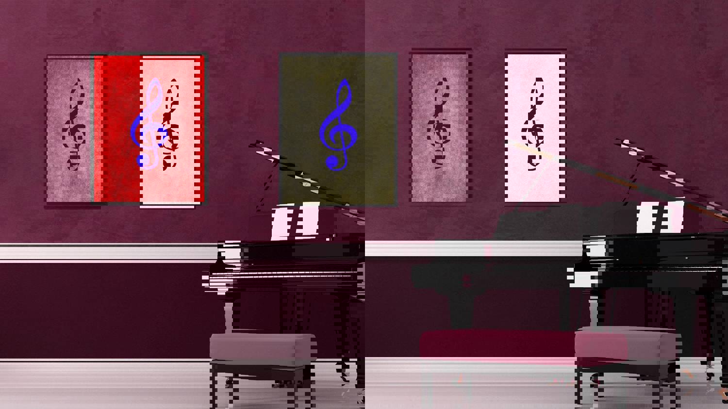 Treble Music White Canvas Print Pictures Frames for Office and Home Décor Wall Art