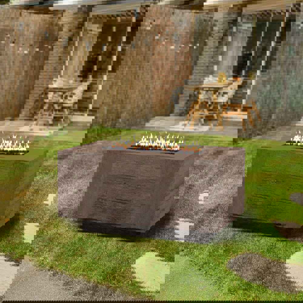 Top Fires Catalina Rectangular GFRC Gas Fire Pit - Electronic Ignition