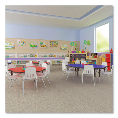 Correll Markerboard Activity Table - 60x24 Inches, White Top with Black Legs