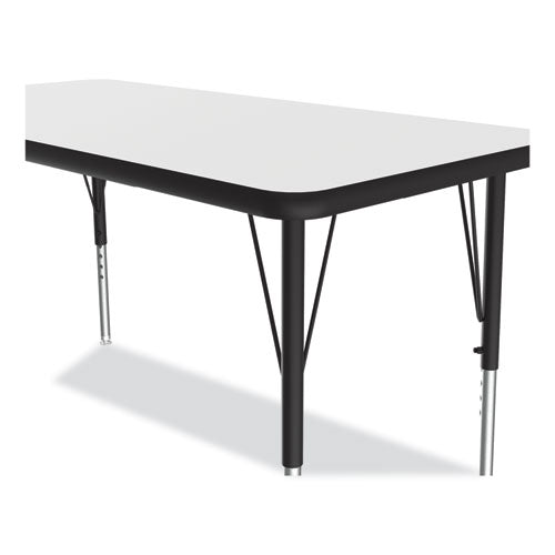 Correll Markerboard Activity Table - 60x24 Inches, White Top with Black Legs