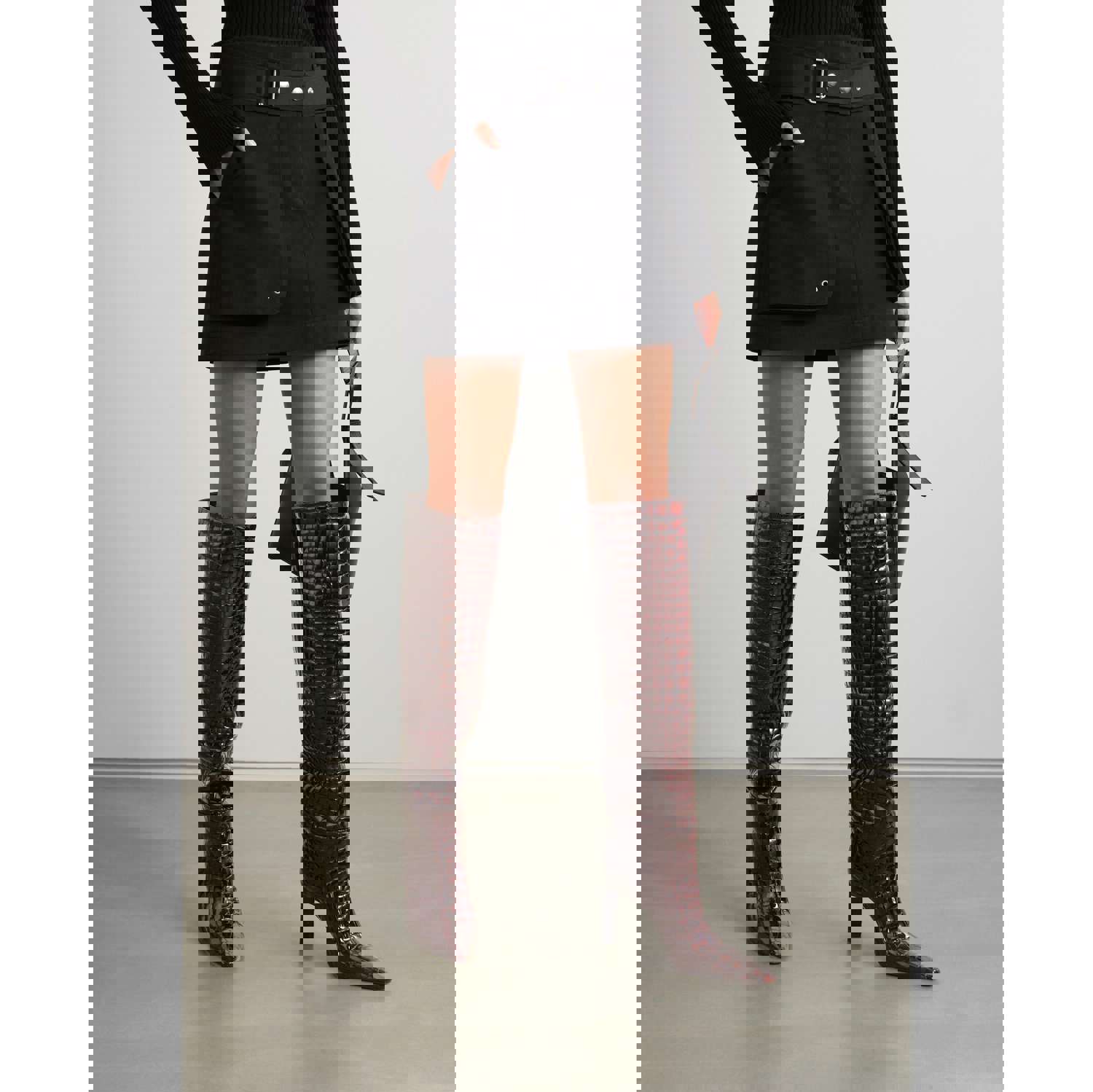 Autumn and Winter Fashion Leather Boots - Pointed Toe High Heel