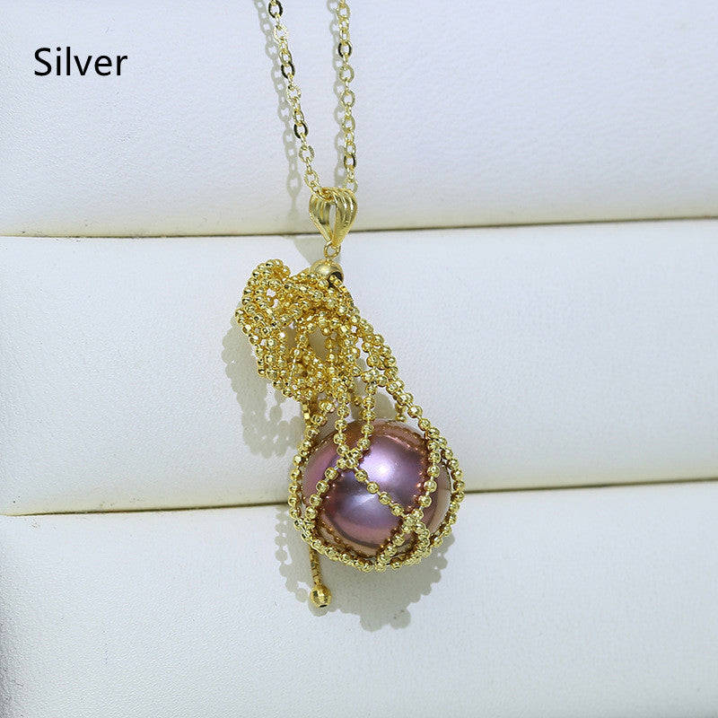 Women's Fashion Sterling Silver Fortune Bag Money Bag Pendant Necklace