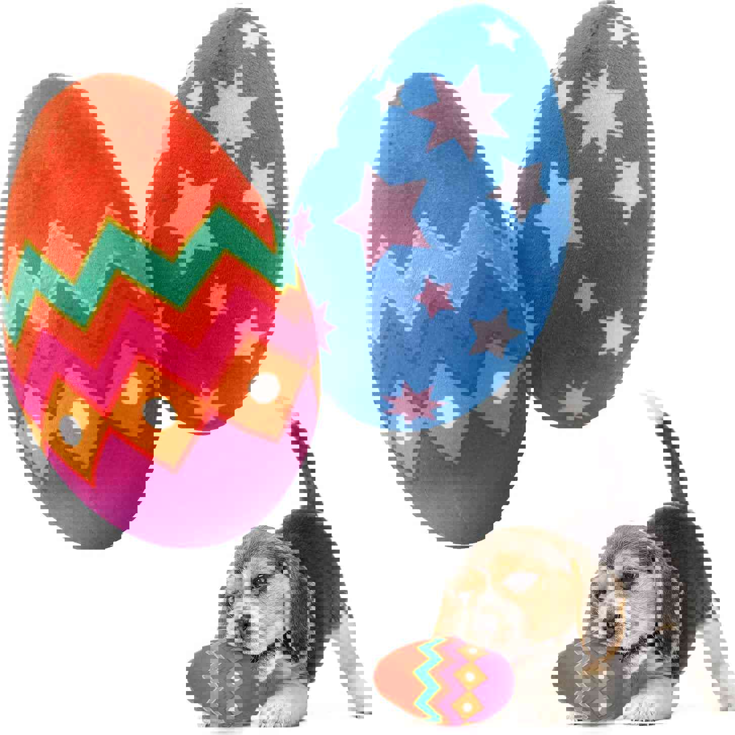 IOKHEIRA Durable Dog Toys for Aggressive Chewers - Easter Eggs Design