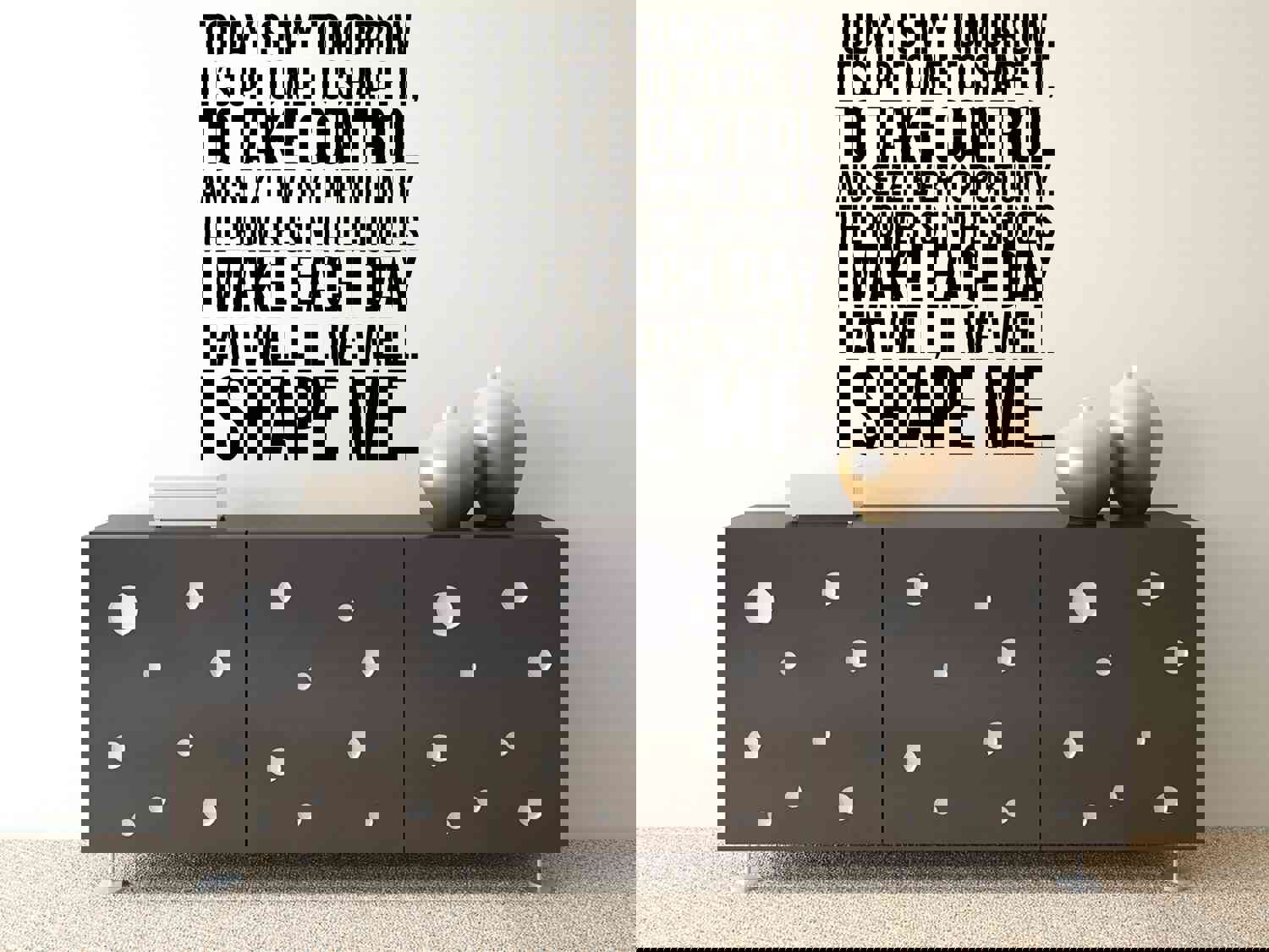 Today Is My Tomorrow Fitness Decal - Inspirational Vinyl Wall Sticker for Gym Motivation