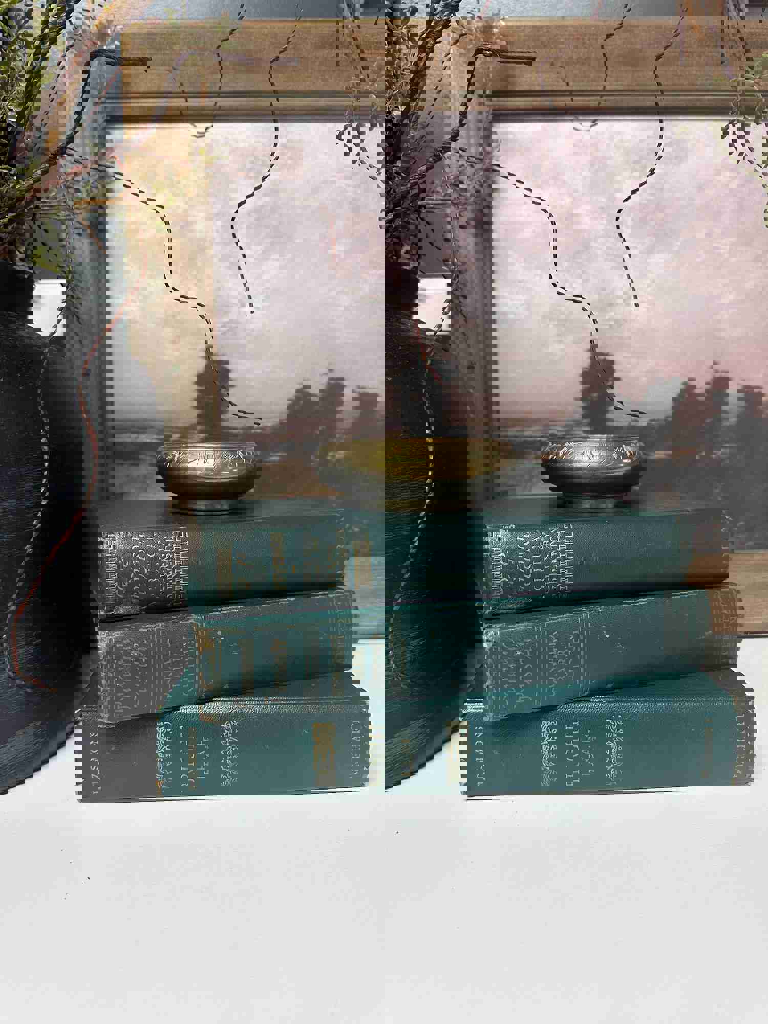 Green Vintage Books for Home Decor