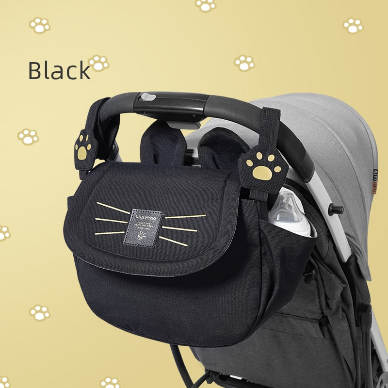 Large Capacity Cat Diaper Bag - Mommy Travel & Baby Stroller Organizer