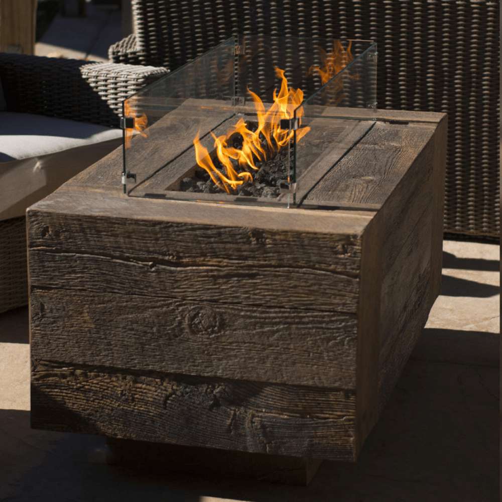 Top Fires Catalina Rectangular GFRC Gas Fire Pit - Electronic Ignition