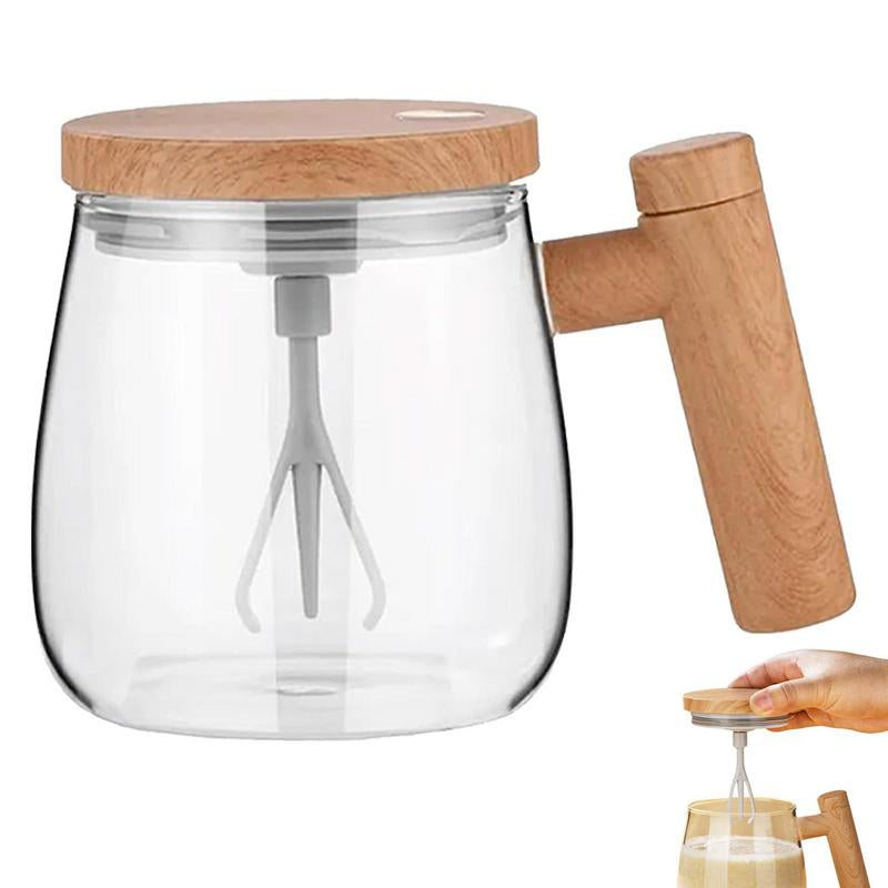 400ML Self Stirring Coffee Mug - Electric Mixing Glass Coffee Cup for Fast and Automatic Mixing