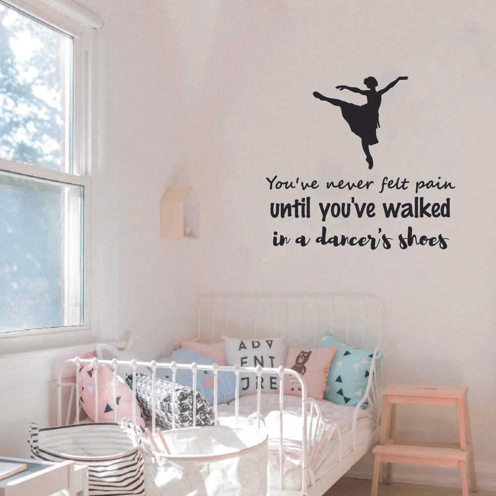 Ballerina Vinyl Wall Sticker Wall Decal - Dancers Shoes Ballet Ballerina Motivation Quote