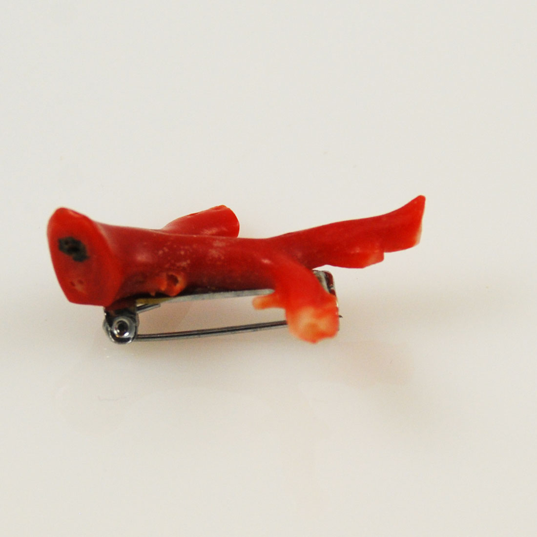 Italian Red Coral Vintage Pin