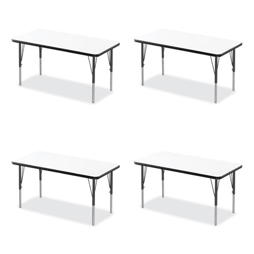 Correll Markerboard Activity Table - 60x24 Inches, White Top with Black Legs