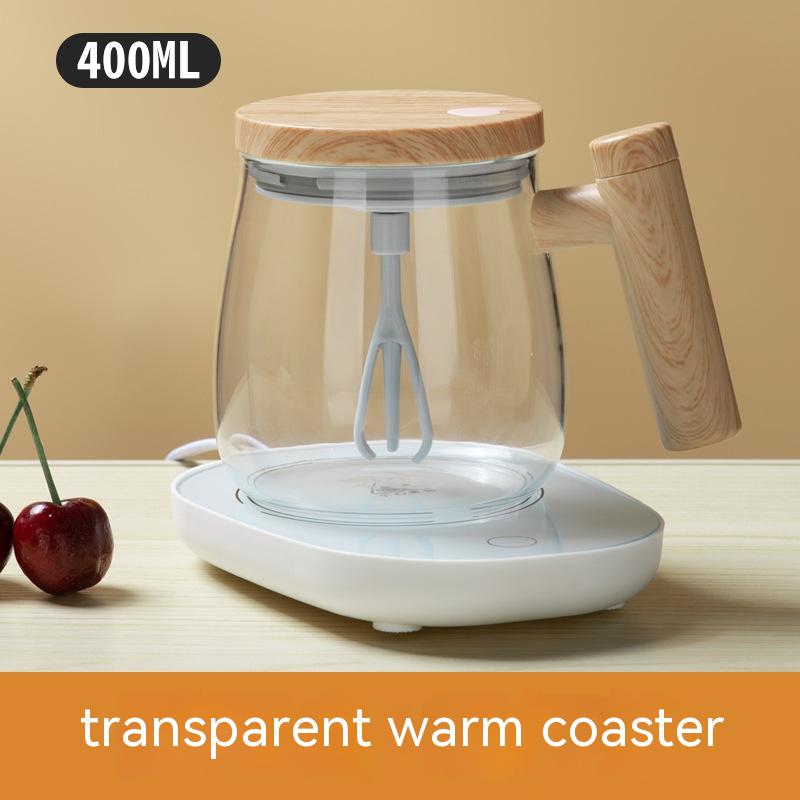 400ML Self Stirring Coffee Mug - Electric Mixing Glass Coffee Cup for Fast and Automatic Mixing