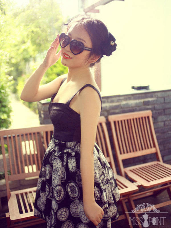 Timeless Pocket Watch Pattern Tutu Skirt - Handmade Custom Design