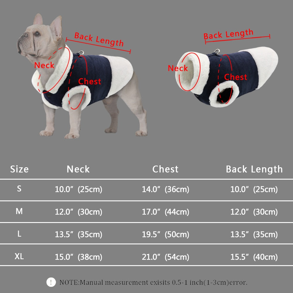 Winter Warm Dog Pet Coat for Small Dogs - Chihuahua, French Bulldog, Puppy Vest