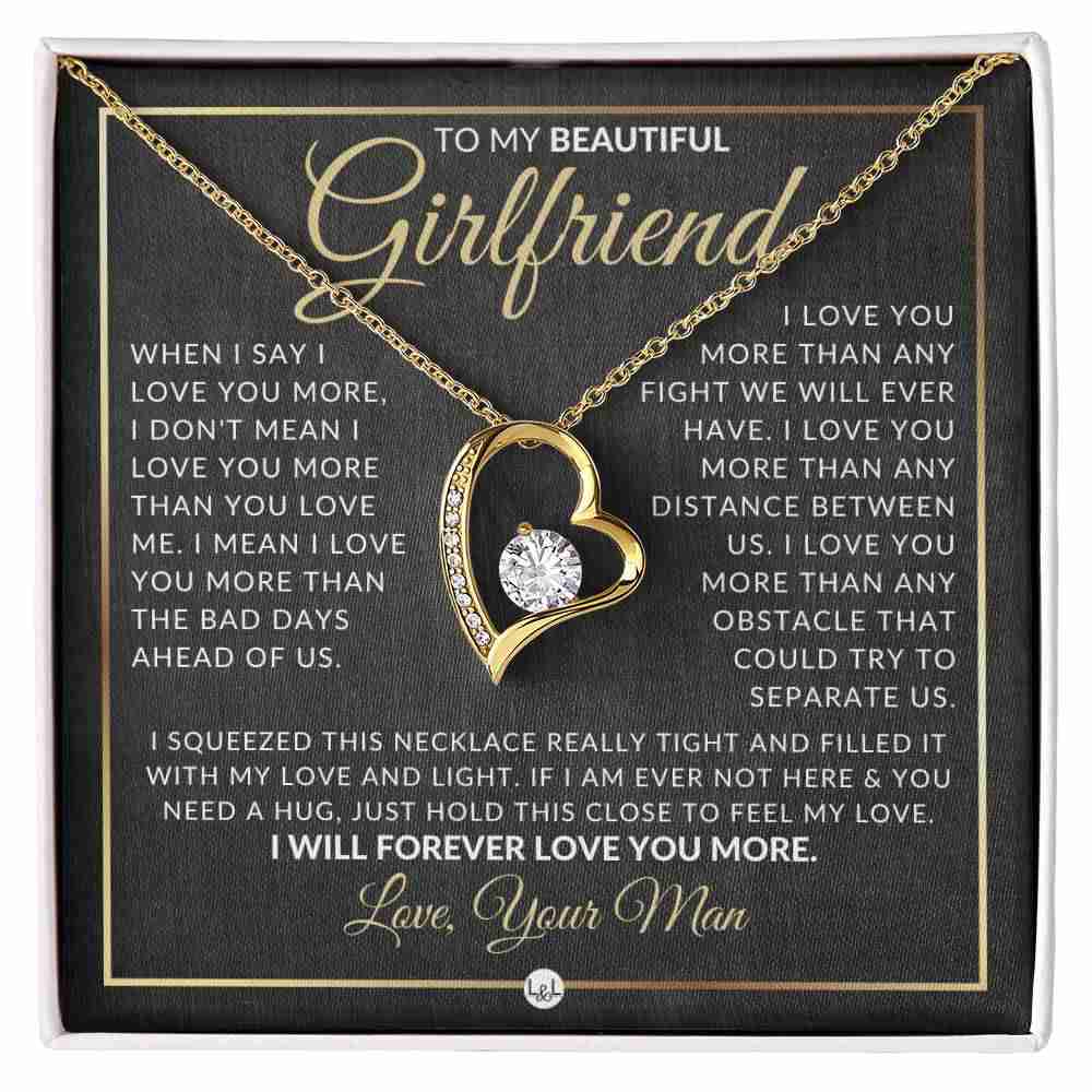 Romantic Open Heart Pendant Necklace - Perfect Gift for Girlfriend