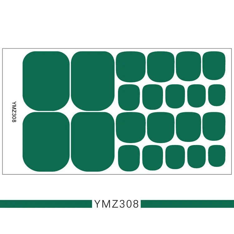 Baking Free European and American Solid Color Toenail Stickers - Waterproof Fashion Nail Decals