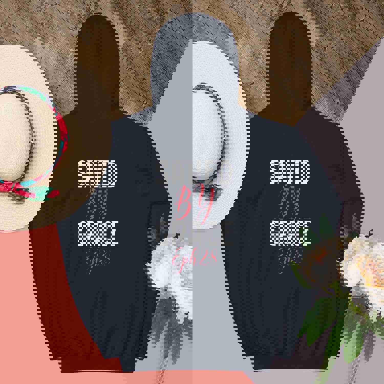 Christian Saved by Grace Two Sided Hoodie